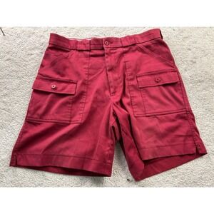 Sportif Men's Cargo Shorts Red Size 34 Cotton‎ Polyester Stretch